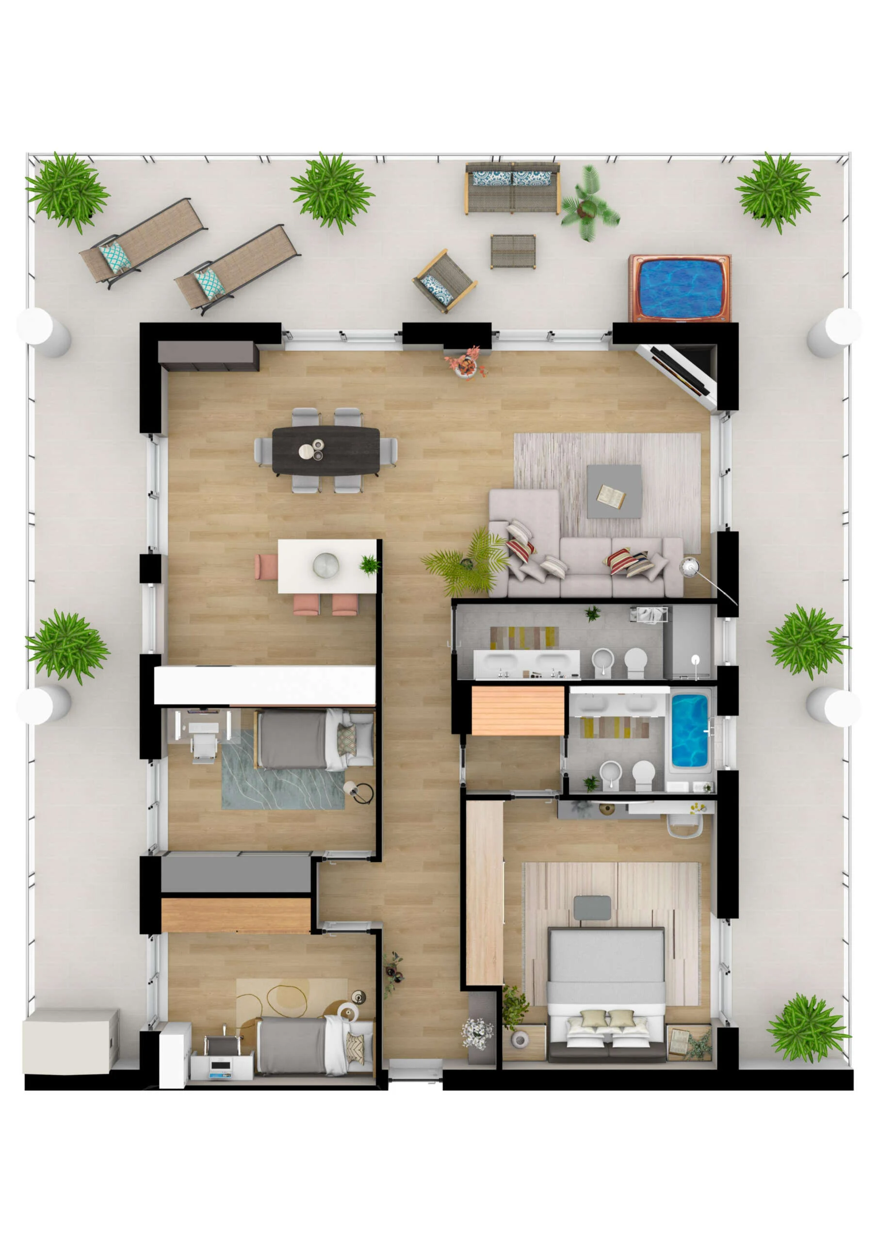 Planimetria 1-2 Piano int. 4-7 mq 126 Nord